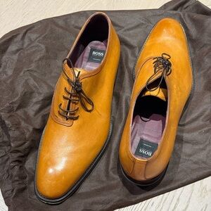 Boss Men's Brown Leather Oxfords